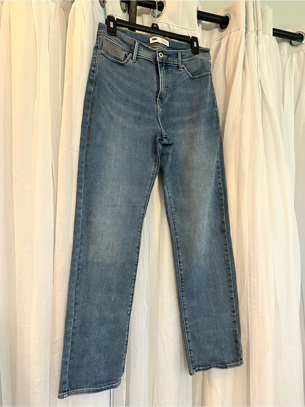 Levi's Medium Blue Denim Jeans with Leather Patch